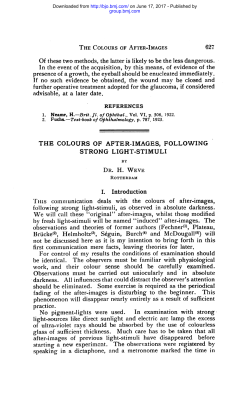 THE COLOURS OF AFTER-IMAGES, FOLLOWING STRONG LIGHT