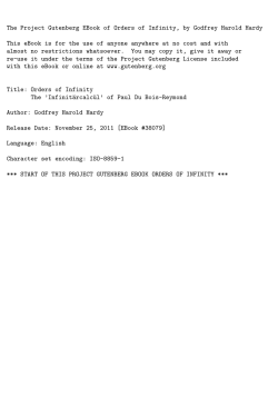 The Project Gutenberg eBook #38079: Orders of Infinity