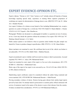Expert Evidence - public prosecution department