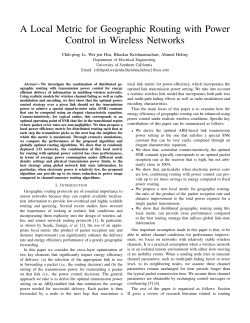 A Local Metric for Geographic Routing with Power Control in