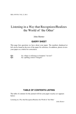 Listening in a Way that Recognizes/Realizes the World of `the Other`