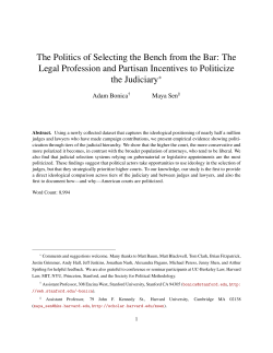 The Politics of Selecting the Bench from the Bar