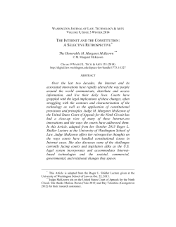 The Internet and the Constitution: A Selective Retrospective