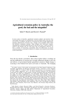 Agricultural extension policy in Australia