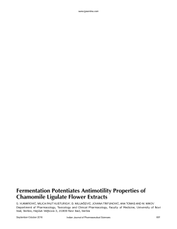 Fermentation Potentiates Antimotility Properties of Chamomile