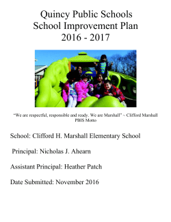 Quincy Public Schools School Improvement Plan 2016
