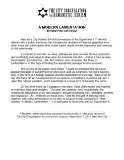 a modern lamentation - Secular Jewish Ceremonies