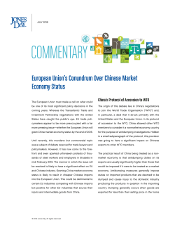 European Union`s Conundrum Over Chinese Market Economy Status