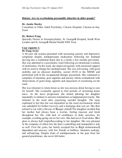 Debate: Are we overlooking personality disorder in older people? Dr