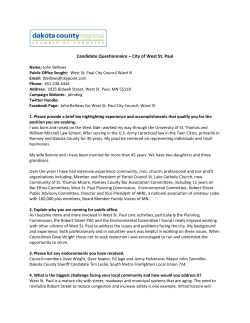 Candidate Questionnaire &ndash; City of West St. Paul