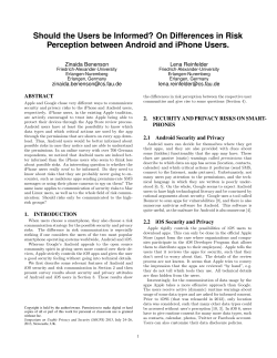 Should the Users be Informed? On Differences in Risk