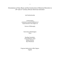 Music and the Construction of Historical Narrative in 20th and 21st