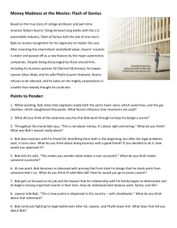 Money Madness at the Movies: Flash of Genius