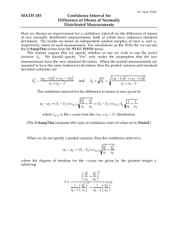 MATH 183 Confidence Interval for Difference of Means of Normally