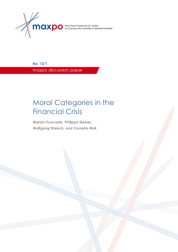 Moral Categories in the Financial Crisis