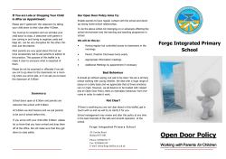 Open Door Policy - Forge Integrated Primary School