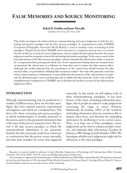 false memories and source monitoring