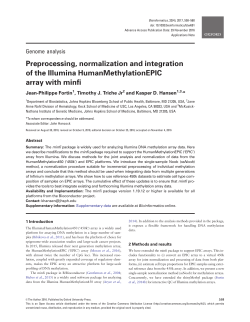 Preprocessing, normalization and integration of