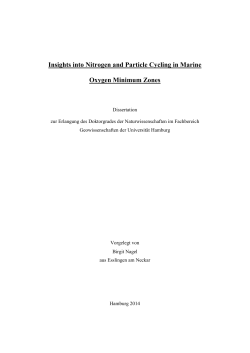 Insights into Nitrogen and Particle Cycling in Marine Oxygen