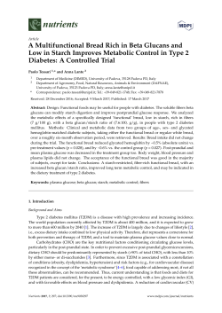 A Multifunctional Bread Rich in Beta Glucans and Low in Starch