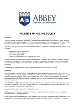 positive handling policy