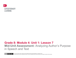 Grade 8: Module 4: Unit 1: Lesson 7 Mid-Unit Assessment