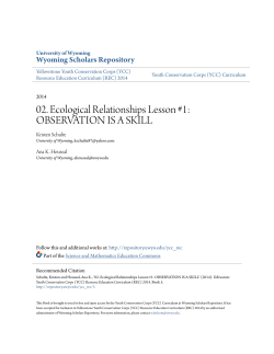 02. Ecological Relationships Lesson #1: OBSERVATION IS A SKILL