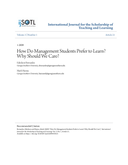 How Do Management Students Prefer to Learn? Why Should We