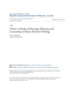 I Don`t: A Study of Marriage, Ethnicity, and Citizenship in Ethnic