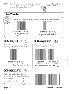 Use Tenths - MathCoach Interactive