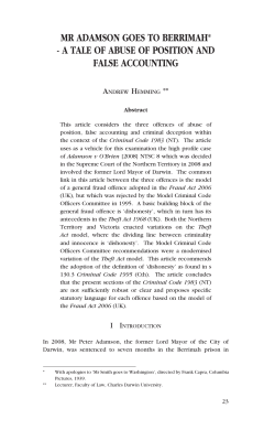 mr adamson goes to berrimah* - a tale of abuse of position