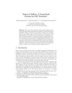 Degree 3 Suffices: A Large-Scale Overlay for P2P Networks *