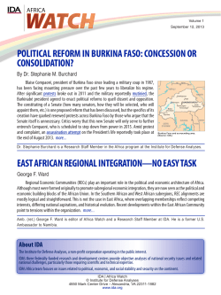 POLITICAL REFORM IN BURKINA FASO: CONCESSION OR
