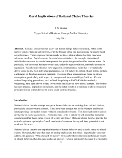 Moral Implications of Rational Choice Theories