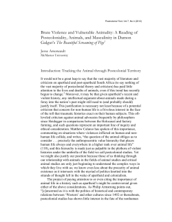 Brute Violence and Vulnerable Animality: A