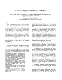 Generation of High Bandwidth Network Traffic Traces