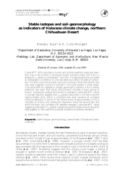 Stable isotopes and soil-geomorphology as