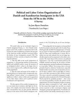 Political and Labor Union Organization of Danish and Scandinavian