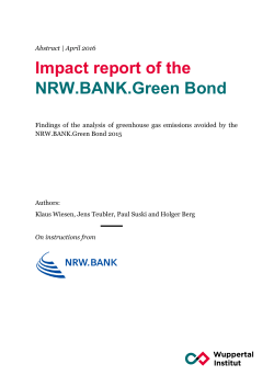 Impact report of the NRW.BANK.Green Bond