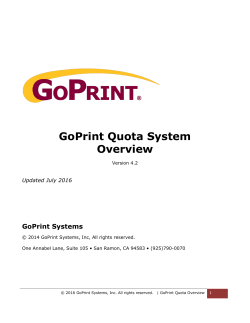 GoPrint Quota System Overview