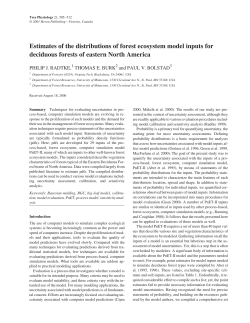 Estimates of the distributions of forest ecosystem model inputs for