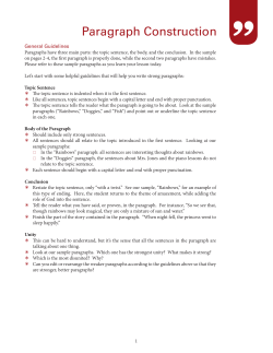 Paragraph Construction
