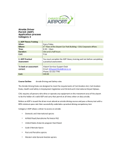 Airside Driver Permit (ADP) Application process Category 2 1. ADP