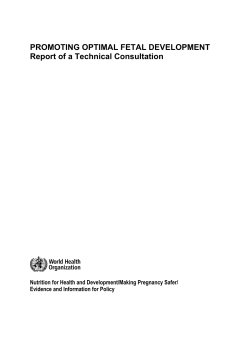 Promoting Optimal Fetal Development