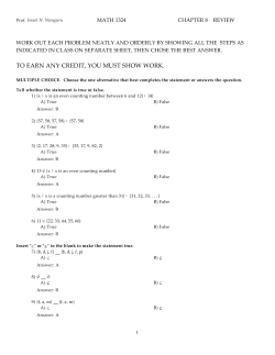 to earn any credit, you must show work.