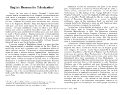 English Reasons for Colonization