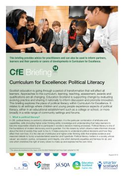 CfE Briefing 14 - Curriculum for Excellence: Political Literacy