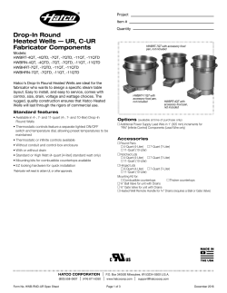 Drop-In Round Heated Wells &mdash; UR, C-UR Fabricator