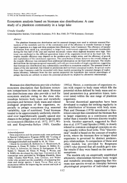 Ecosystem analysis based on biomass size distributions: A case