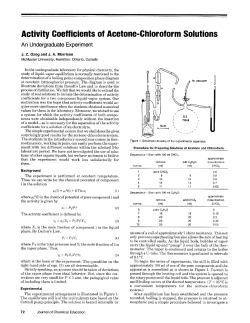 Activity Coefficients of Acetone